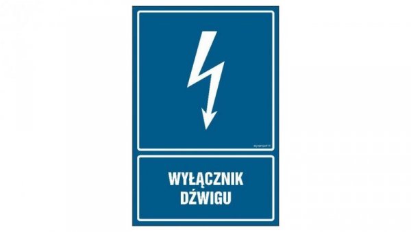 ZNAK - HG025 Wyłącznik dźwigu 25 x 37,5 cm PN - Płyta 1mm
