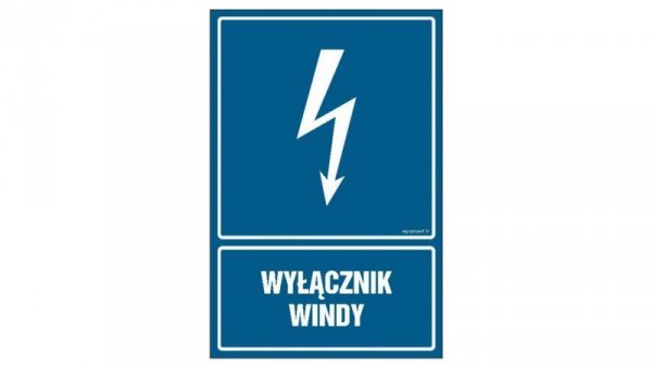 ZNAK - HG037 Wyłącznik windy 7,5 x 10 cm PN - Płyta 1mm