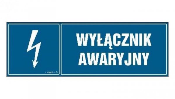 ZNAK - HH032 Wyłącznik awaryjny 15 x 5 cm PN - Płyta 1mm