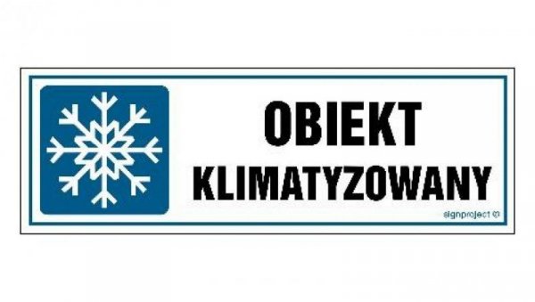 ZNAK - NC024 Obiekt klimatyzowany 30 x 10 cm FN - Folia samoprzylepna