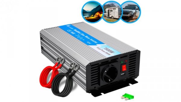 Przetwornica napięcia samochodowa 12V, 1500W modyfikowany sinus Extralink OPIM-1500W