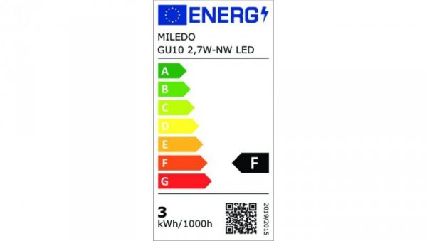 Żarówka LED GU10 2,7W-NW LED 220lm 4000K barwa neutralna 31228