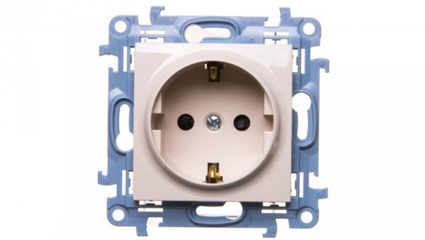 Simon 10 Gniazdo pojedyncze SCHUKO z przesłonami kremowe 16A 250V IP20 CGSZ1Z.01/41