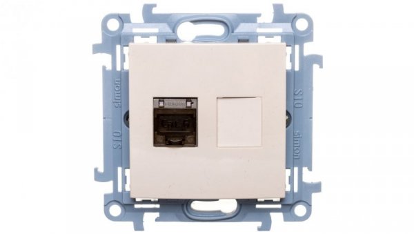Simon 10 Gniazdo komputerowe pojedyncze RJ45 kat.6 ekranowane kremowy C61E.01/41
