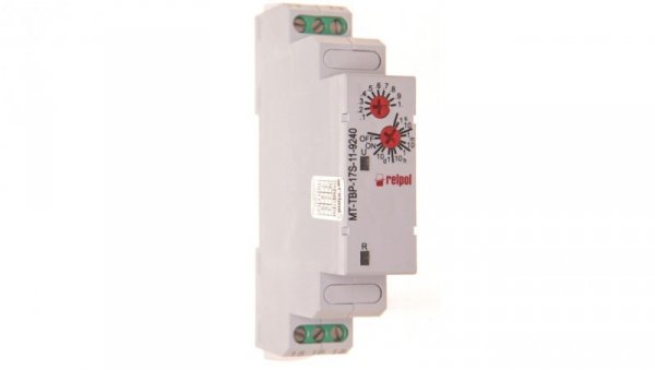 Przekaźnik czasowy jednofunkcyjny 1P 10A 0,1sek-10dni 12-240V AC/DC 50/60 Hz MT-TBP-17S-11-9240 862021