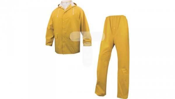 Komplet przeciwdeszczowy bluza + spodnie z poliestru obustronnie powlekanego PVC kolor żółty rozmiar XL CORPEN304JAXG2