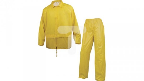 Komplet przeciwdeszczowy bluza + spodnie z poliestru powlekanego PVC kolor żółty rozmiar M CORPEN400JATM