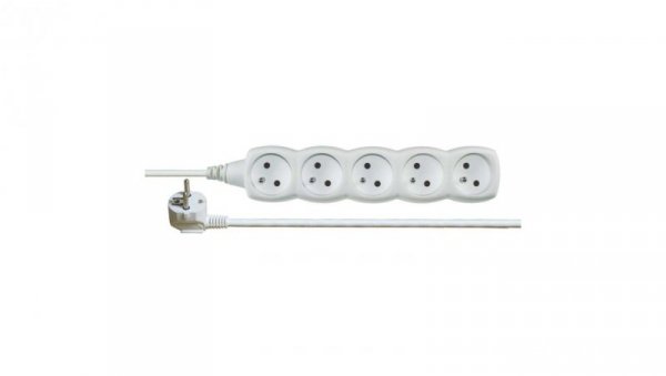 Przedłużacz 5-gniazd z/u 7m /H05VV-F 3G1/ biały P0517