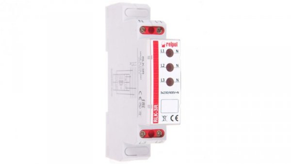 Lampka modułowa 3-fazowa 400V AC LED czerwona RLK-3R 863029
