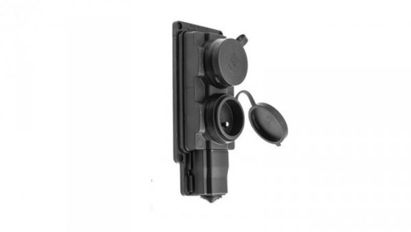 Listwa /rozgałęźnik/ do przedłużacza 2-gniazda z/u Schuko gumowe czarne IP44 D.3159/2-S