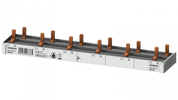 Szyna łączeniowa 1P+N 10mm2 sztyftowa 12 modułowa dla 6x (AFDD 5SM6 + 6x 5SV1 / 5SL60) pełna izolacja 5ST3676-0