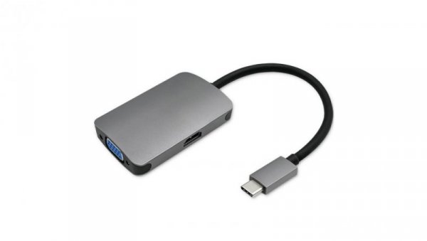 Qoltec Hub Adapter USB-C 3.1 2w1 HDMI 4K VGA