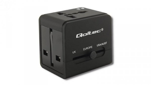 Qoltec Sieciowy adapter podróżny 10.5W 5V 2.1A 2xUSB
