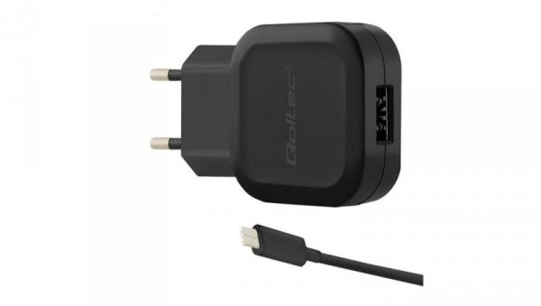Qoltec Ładowarka sieciowa 12W 5V 2.4A USB + kabel USB typ C