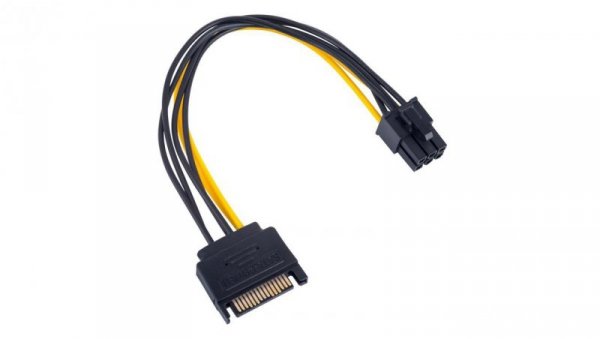 Adapter z kablem Akyga AK-CA-30 SATA (m) / PCI-E 6 pin (f) 15cm