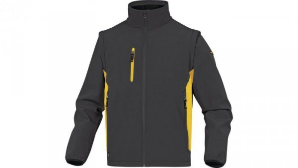 Kurtka Softshell 96 poliester 4 Elastan. Odpinane Rękawy kolor szaro-żółty rozmiar L MYSE2GJGT
