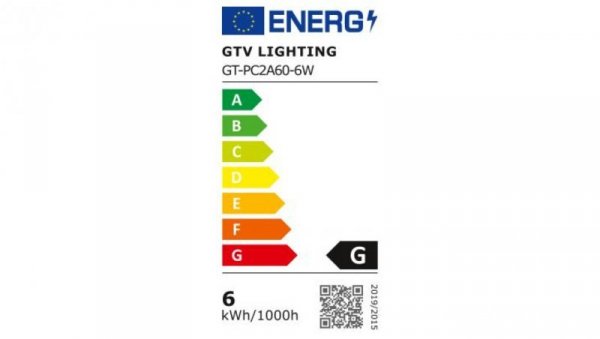 Żarówka LED E27 A60 6W 520lm 3000K AC220-240V 200st. G-Tech GT-PC2A60-6W