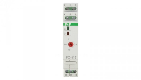 Przekaźnik czasowy 1P 10A 1-15min 230V AC opóźnione odpadanie PO-415 230V