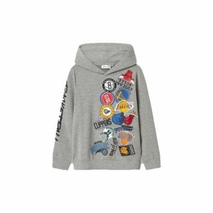 Bluza z kapturem Dziecięca Name It mjusty Nba Wh Unb Ous Szary