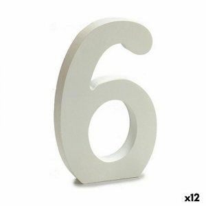 Cyfry Pincello 6 Biały 1,8 x 21 x 17 cm (12 Sztuk)