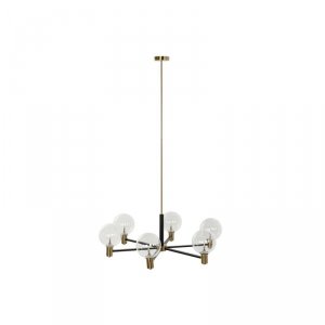 Lampa Sufitowa DKD Home Decor 83 x 83 x 128 cm Szkło Czarny Złoty Metal 9 W