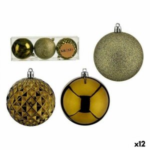 Zestaw bombek choinkowych Kolor Zielony PVC Ø 8 cm (12 Sztuk)
