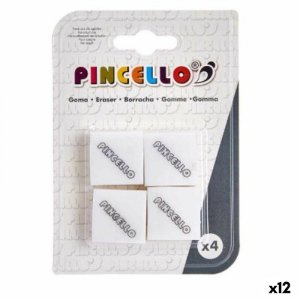 Zestaw gumek do ścierania Pincello 486 Biały (12 Sztuk)