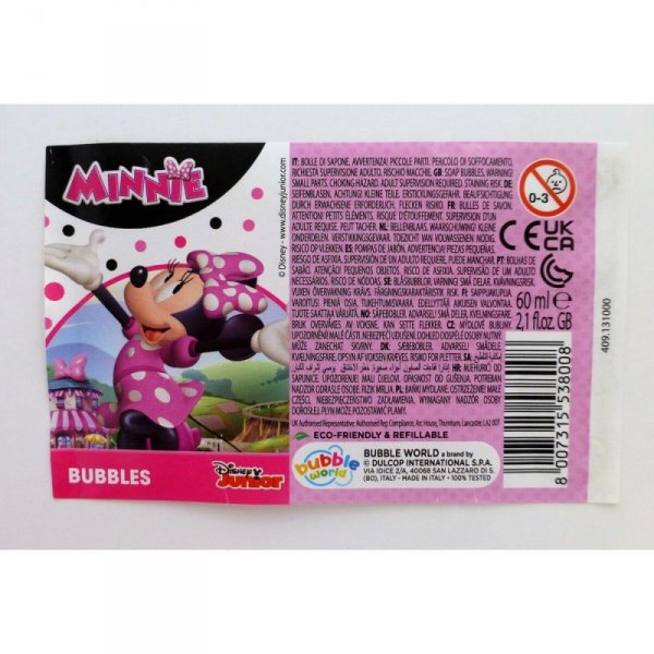 Zestaw do robienia baniek mydlanych Minnie Mouse 3,8 x 11,5 x 3,8 cm (24 Sztuk)