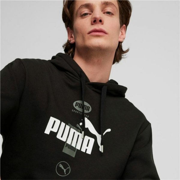 Bluza z kapturem Męska Puma Puma Power Graphic Czarny