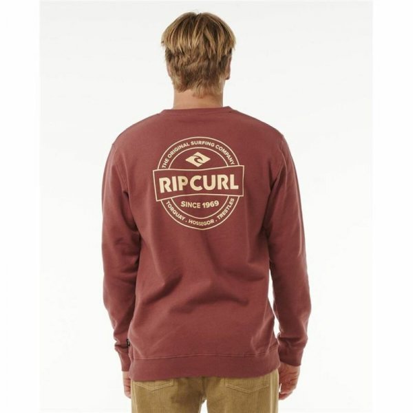 Bluza bez kaptura Męska Rip Curl Stapler Crew Brązowy