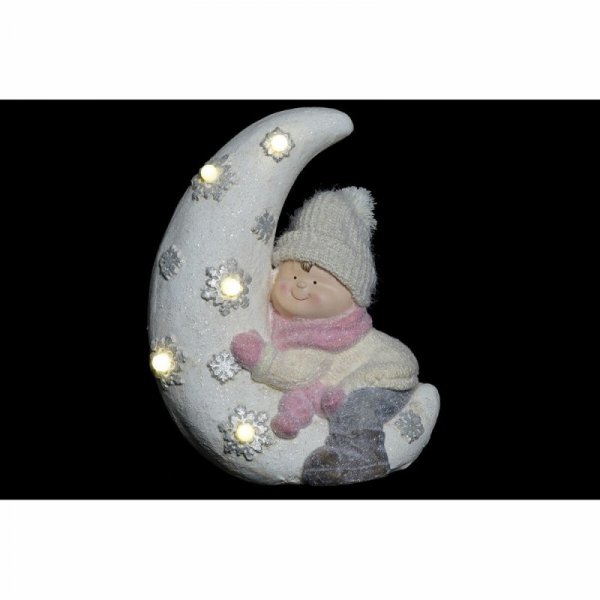 Figurka Dekoracyjna DKD Home Decor Biały Różowy Księżyc 31 x 20 x 43 cm (2 Sztuk)