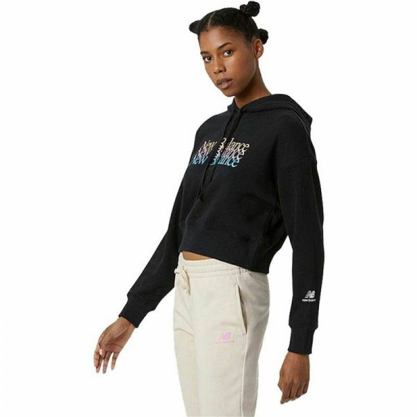 Bluza z kapturem Damska New Balance Essentials Celebrate W Czarny