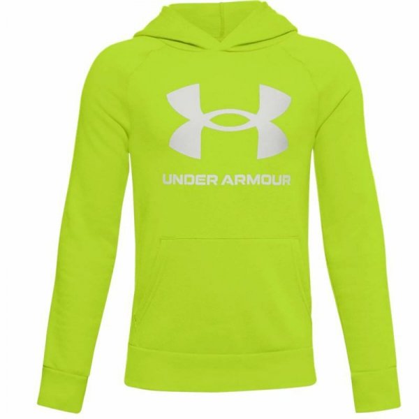 Bluza z kapturem Dziecięca Under Armour Rival Big Logo 1 Cytrynowa Zieleń