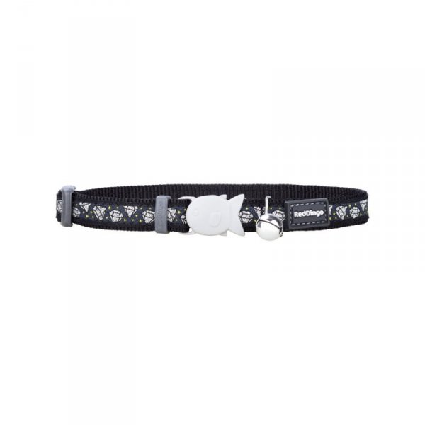 Obroża dla kota Red Dingo Diamond 20-32 cm Czarny