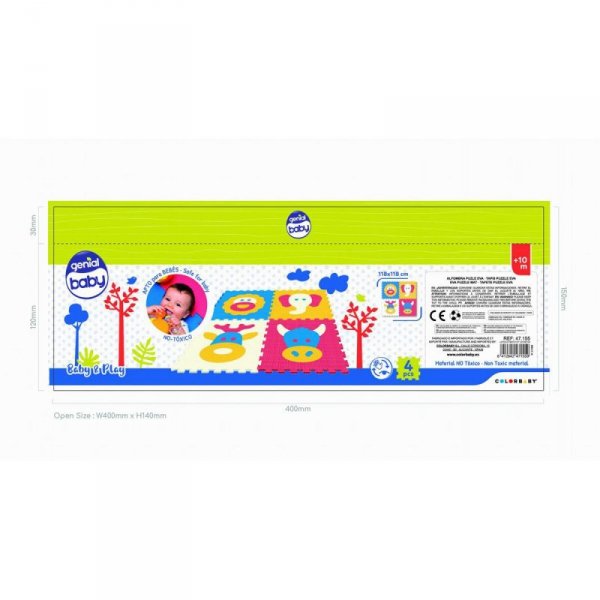 Dywan Puzzle Colorbaby 4 Części zwierzęta 118 x 118 cm EVA (2 Sztuk)