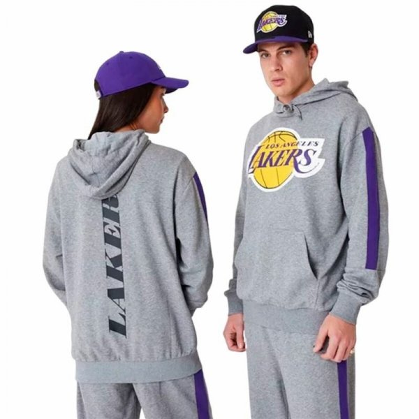 Bluza z kapturem Unisex New Era LA Lakers NBA Colour Block Szary