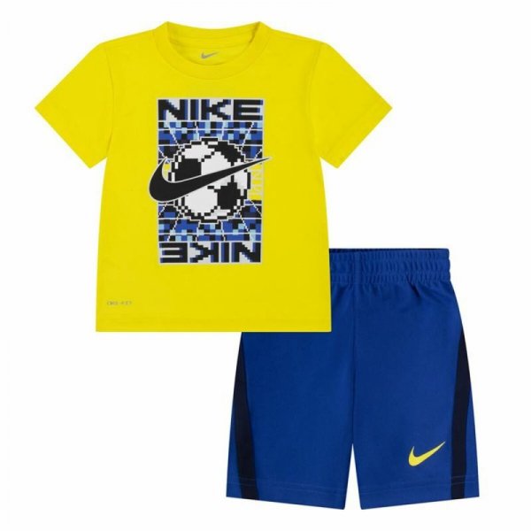 Zestaw Sportowy dla Dzieci Nike Df Icon  Żółty Niebieski Wielokolorowy 2 Części