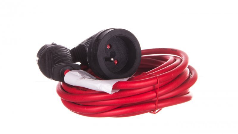 Kabel przedłużający (przedłużacz) 5m czerwony 1x230V H05VV-F 3G1,5 1167454