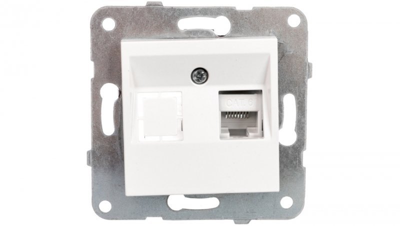 KARRE Gniazdo komputerowe 1xRJ45 kat 6 białe 90963678