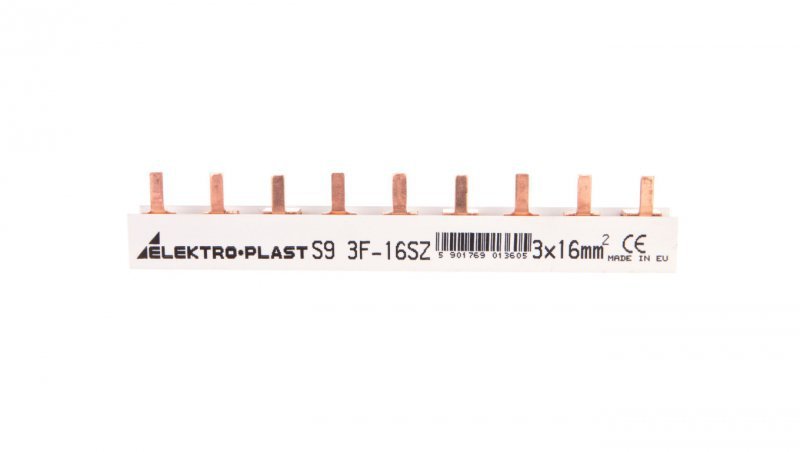 Szyna prądowa typu PIN 3P 16mm2 100A 9 pinów IZS16/3F/9 45.249