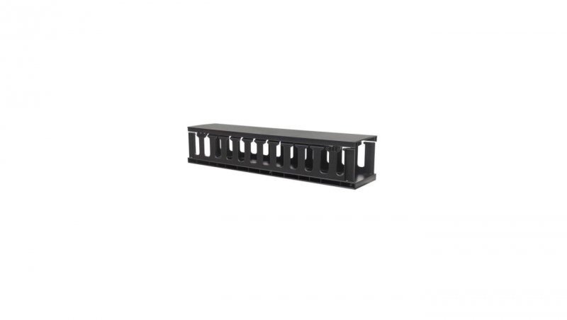 Organizer kabli 2U do szaf rack 19 z pokrywą, czarny