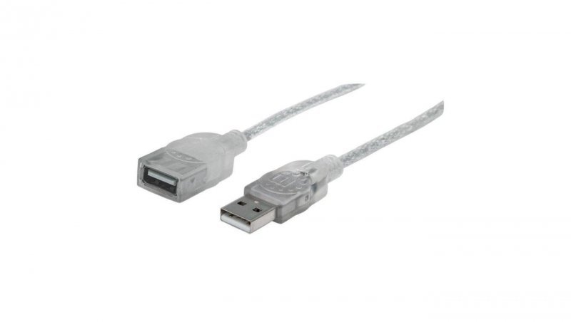Przedłużacz USB 2.0 A-A M/F srebrny 336314 /1,8m/