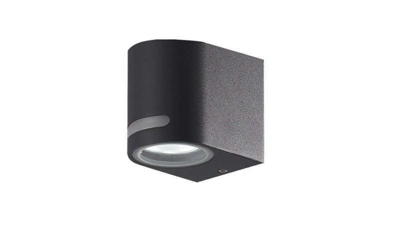 Oprawa elewacyjna WALLY-1-O-B-G GLASS 1xGU10 IP44 czarna
