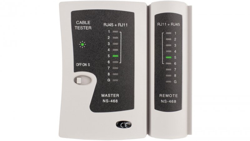 Tester kabli sieciowych RJ45 RJ12 z diodami LED NEKU