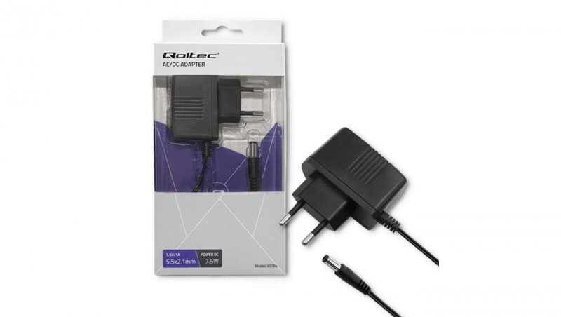 Qoltec Zasilacz wtyczkowy 7.5W 7.5V 1A 5.5*2.1