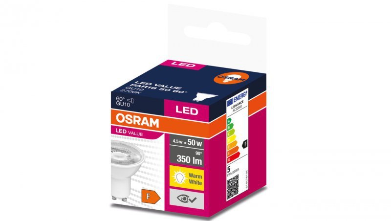 Żarówka LED GU10 VALUE PAR16 50 60 4,5W/827 230V 4058075598942