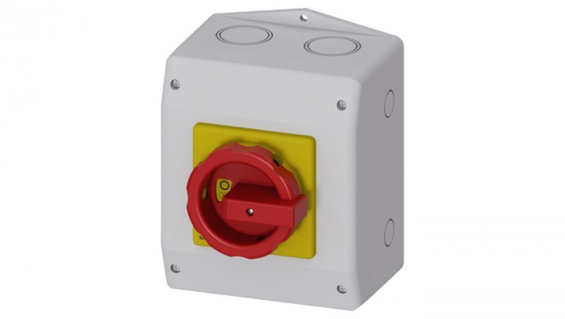 Łącznik krzywkowy 3P 1Z+1R + N 22kW /AC23 A 18.5kW /AC-3 Iu=63A/ AC-21A w obudowie blokowanie 0 na 3 kłódki 3LD2565-1GP53