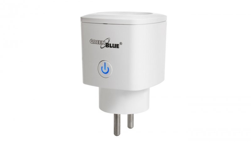 Zdalnie sterowane gniazdko WiFi GreenBlue, Android/iOS/Alexa/Google Home, zuż. energii, timer, max 3680W, typ E, GB720 E