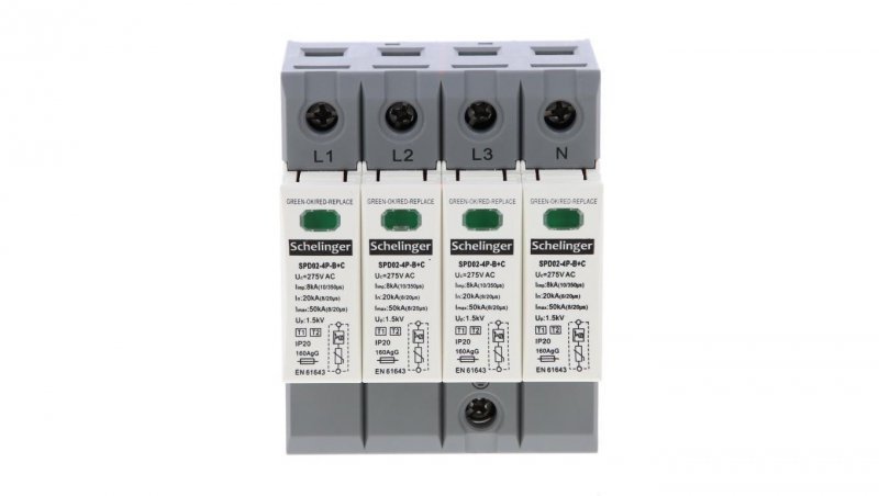 OGRANICZNIK PRZEPIĘĆ 4P 7kA(10/350) KLASA T1+T2 (B+C) SCHELINGER