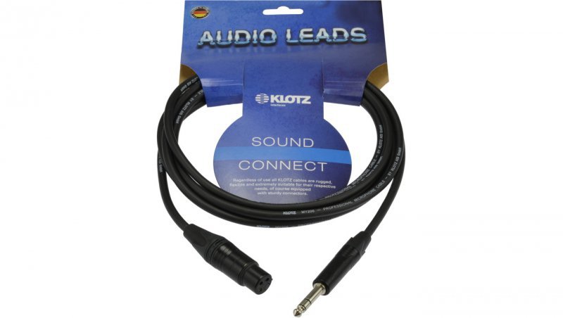KLOTZ Kabel mikrofonowy XLR (gniazdo) / Jack 6,3mm Stereo (wtyk) 3m